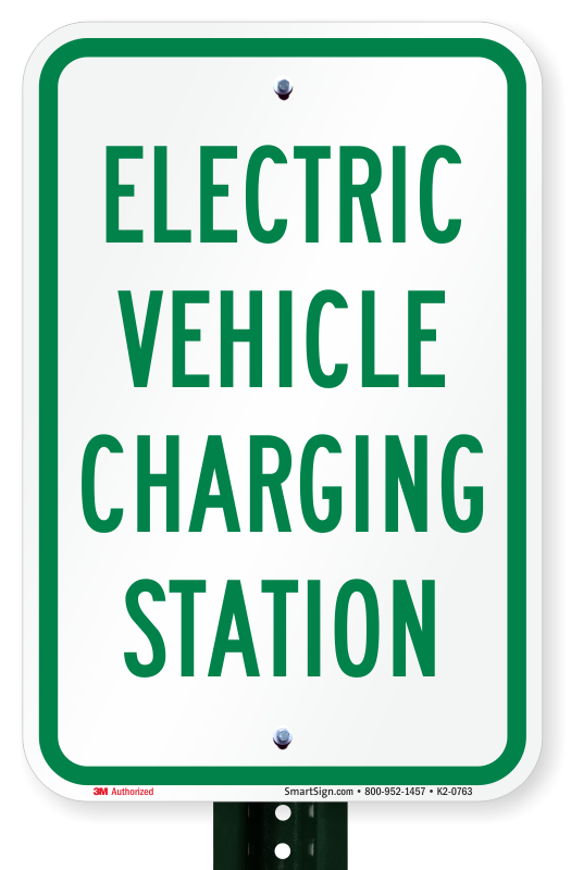 EV charging station sign